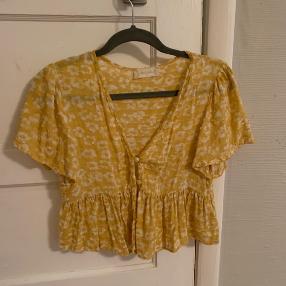 Altard State Yellow and White Blouse Small - Picture 4 of 5